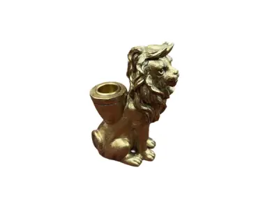 Kandelaar Leeuw Goud 15cm – kavel bij XL Auctions