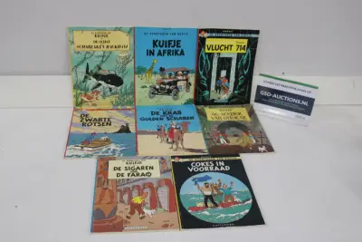 Lot van 8 Kuifje stripboeken – kavel bij GSD Auctions, Zoeterwoude