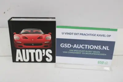 Boek 'Auto's' met rode sportwagen afbeelding – kavel bij GSD Auctions, Zoeterwoude