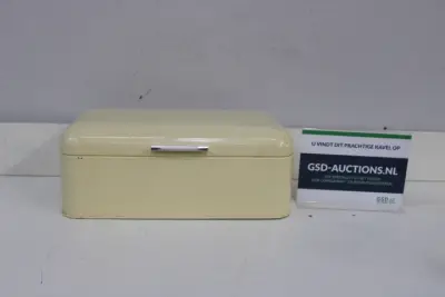 Vintage metalen broodtrommel creme – kavel bij GSD Auctions, Zoeterwoude