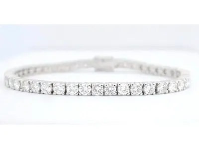 Witgouden tennisarmband met 7.50 carat briljant geslepen diamanten – kavel bij Onlineveilingmeester