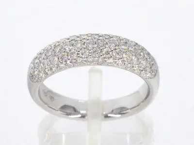 Witgouden pave ring met diamanten 0.90 carat – kavel bij Onlineveilingmeester