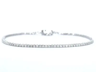 Witgouden tennisarmband met diamanten 1.00 carat – kavel bij Onlineveilingmeester