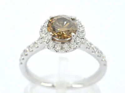 Gouden solitair ring met diamanten – kavel bij Onlineveilingmeester