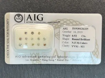 Diamant - 0.52 carat briljant geslepen diamant (gecertificeerd) – kavel bij Onlineveilingmeester