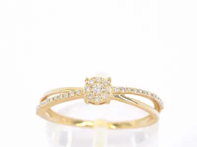 Gouden ring met diamanten – kavel bij Onlineveilingmeester