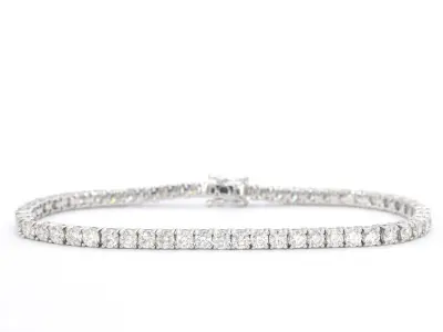 Witgouden tennisarmband met 6.50 carat – kavel bij Onlineveilingmeester