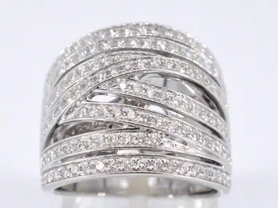 Witgouden design ring met briljanten diamanten – kavel bij Onlineveilingmeester