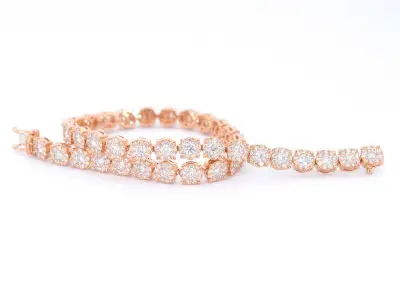 Rosegouden tennisarmband met 5.00 carat diamanten – kavel bij Onlineveilingmeester