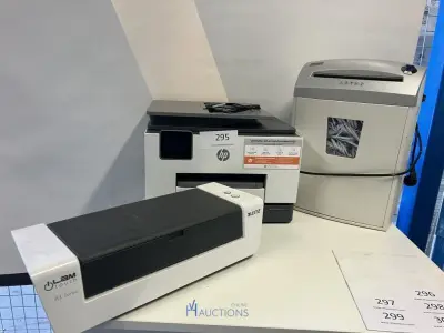 Printer HP met papierversnipperaar INTIMUS en laminator – kavel bij VH Auctions