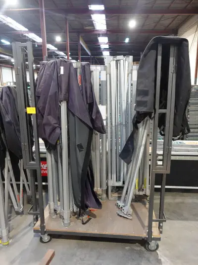 4x Alu bouwtent frame + kar – kavel bij Openbare Verkopen, Wielsbeke