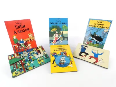 Set van 6 decoratieve Kuifje (Tintin) wandpanelen – kavel bij De Kringwinkel, Heverlee