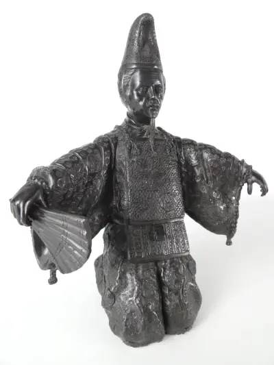 Messing beeld Japanse theaterspeler – kavel bij De Kringwinkel, Heverlee