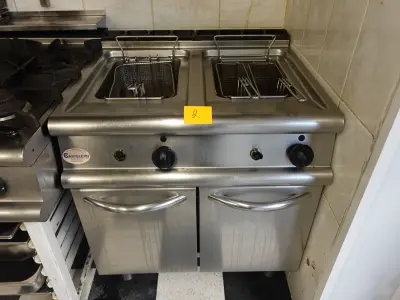 Dubbele inox friteuse – kavel bij Openbare Verkopen, Bredene