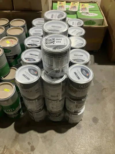 Ca. 48x Blikken tegelverf, Decocraft, wit – kavel bij Onlineveilingmeester, Kootstertille