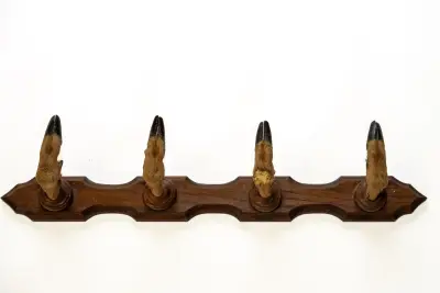 Antieke kapstok / wandkapstok met reeënpoten (4 – kavel bij Auctim