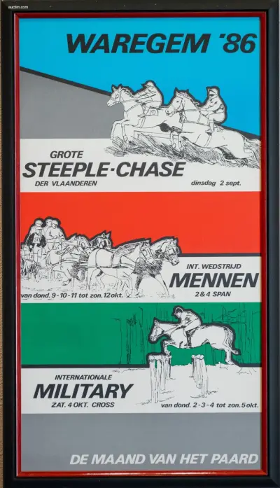 Verzameling van 8 ingelijste paardensport- en – kavel bij Auctim