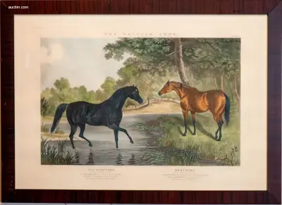 Ingelijste antieke aquatint-gravure George Henry – kavel bij Auctim