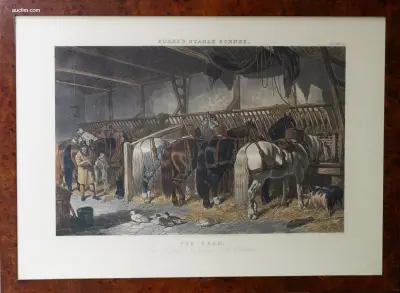 Vier Antieke Engelse Handgekleurde Gravures van – kavel bij Auctim