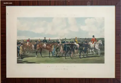 Grote 19e-Eeuwse Handgekleurde Aquatint Gravure – kavel bij Auctim