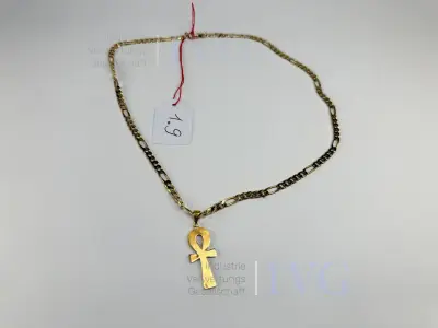 Goldkette mit Kreuzanhänger (Gliederkette 585 GG) – kavel bij IVG, Kirchlengern