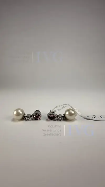 Perl Topas Diamant Ohrstecker – kavel bij IVG, Kirchlengern