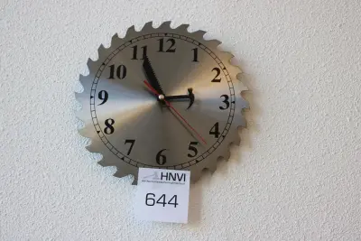 Wandklok cirkelzaag. Doorsnede 25 cm – kavel bij HNVI, 's-Hertogenbosch
