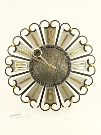 Vintage Hermle zonneklok met Junghans uurwerk (jaren 60/70) – kavel bij De Kringwinkel, Antwerpen
