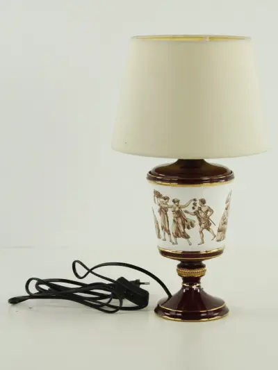 Vintage Italiaanse keramische tafellamp in Florentijnse stijl mid- 20th century tijdperk (jaren 50-70) – kavel bij De Kringwinkel, Antwerpen