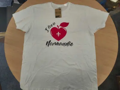 1 T-Shirt, Marke B&C, Größe XXXL, weiß mit Print – kavel bij Zoll-Auktion, Isernhagen