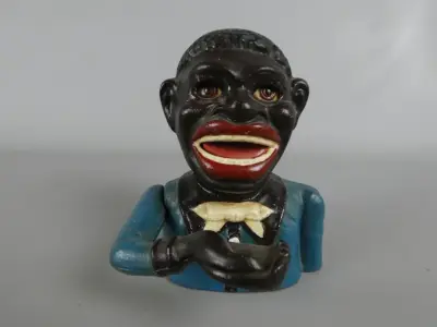 Vintage gietijzeren spaarpot Jolly Bank – kavel bij De Kringwinkel, Diest
