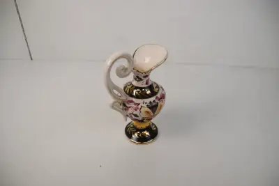 Vintage Handbeschilderde Faience Sierkan (Peint Main) met Floraal Decor – kavel bij De Kringwinkel, Waardamme