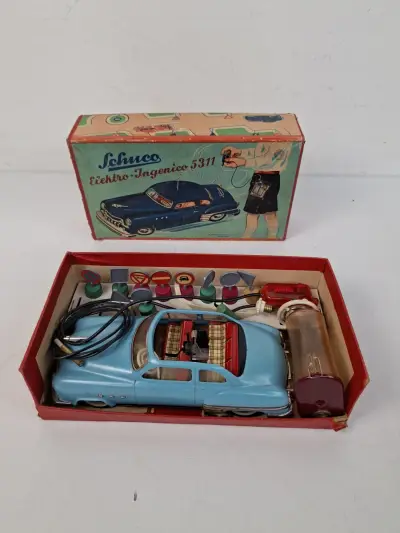 Zeldzame Vintage Schuco Elektro-Ingenico 5311 Blikken Auto – in Originele Doos (Western Germany) – kavel bij De Kringwinkel, Waardamme