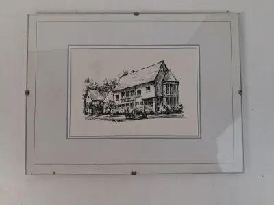 Inkttekening van Ghislain Swimberghe – kavel bij De Kringwinkel, Waardamme