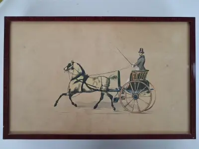 Antieke handgekleurde prent van de beroemde Britse kunstenaar en karikaturist Henry Thomas Alken – kavel bij De Kringwinkel, Waardamme