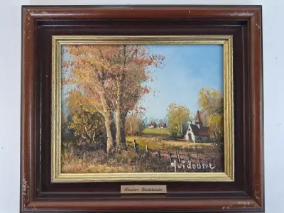 "Herfsttafereel" van Gaston Quidousse – kavel bij De Kringwinkel, Waardamme