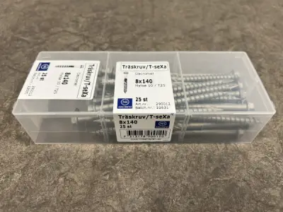 12x Ahlgrens houtschroeven verzinkt ø8,0x140mm 25-pack – kavel bij XL Auctions