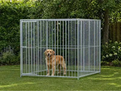 Stalen hondenkennel verzinkt - 200x200x184 cm – kavel bij XL Auctions