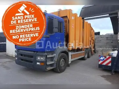 REF: Oostende 3 - Vuilniswagen MAN TGA 28.320 (2007-765.117 km)(VIN: WMAH74ZZ87L048638) – kavel bij Auctelia, Oostende
