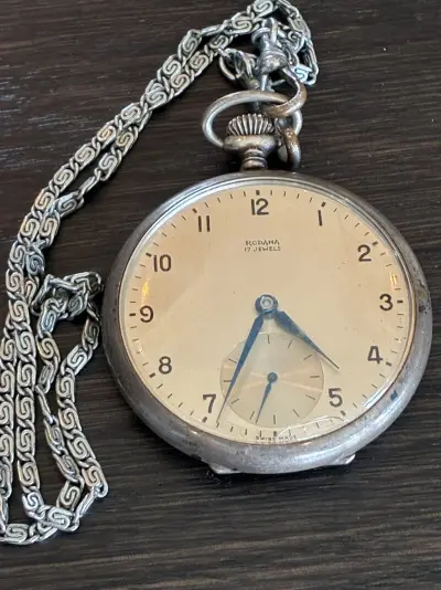 Vintage Zwitsers zak horloge, Rodana 17 Jewels, jaren 50 – kavel bij Onlineveilingmeester, Groningen