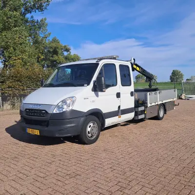 Bedrijfsauto, Iveco, 50C15 openlaadbak met laadkraan Hiab XS022 HiDuo, 2013 – kavel bij Onlineveilingmeester, Wijk en Aalburg