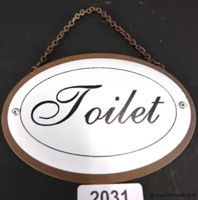 Metalen schild Toilet – kavel bij ProVeiling