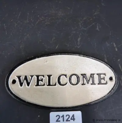 Ijzeren schild welcome – kavel bij ProVeiling