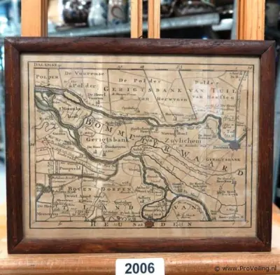 Antieke kopergravure van de Bommelerwaard en omstreken, vermoedelijk uitgegeven door Pieter Schenk II omstreeks 1748 – kavel bij ProVeiling