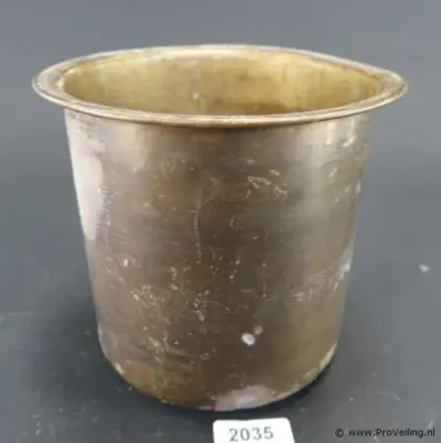 Antieke koper messing cache-pot – kavel bij ProVeiling
