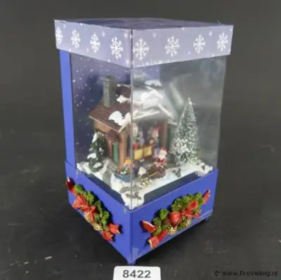Mechanische kersthuisje in vitrine – kavel bij ProVeiling