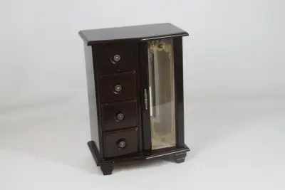 Vintage houten sieraden kastje – kavel bij De Kringwinkel, Brecht