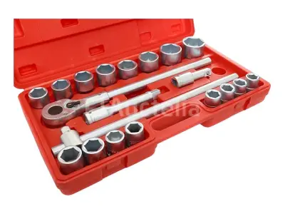 6-punts dopset 3/4" + ratel 21 stuks – kavel bij Auctelia, Aye
