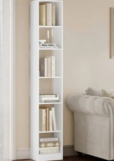 Hoge houten boekenkast Hzuaneri, wit – kavel bij Onlineveilingmeester, Zutphen
