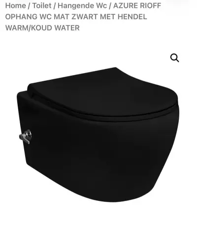 Wandcloset met bidet met hendel, excl. zitting Aloni, AL66700, mat zwart – kavel bij Onlineveilingmeester, Zutphen